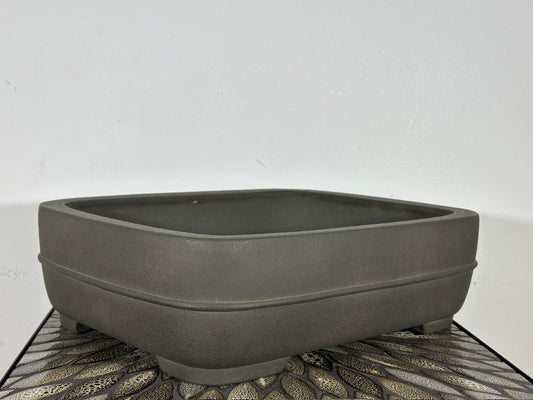 Preowned Japanese Tokoname Unglazed Rectangular Bonsai Pot Yamaaki - 15” By 12”