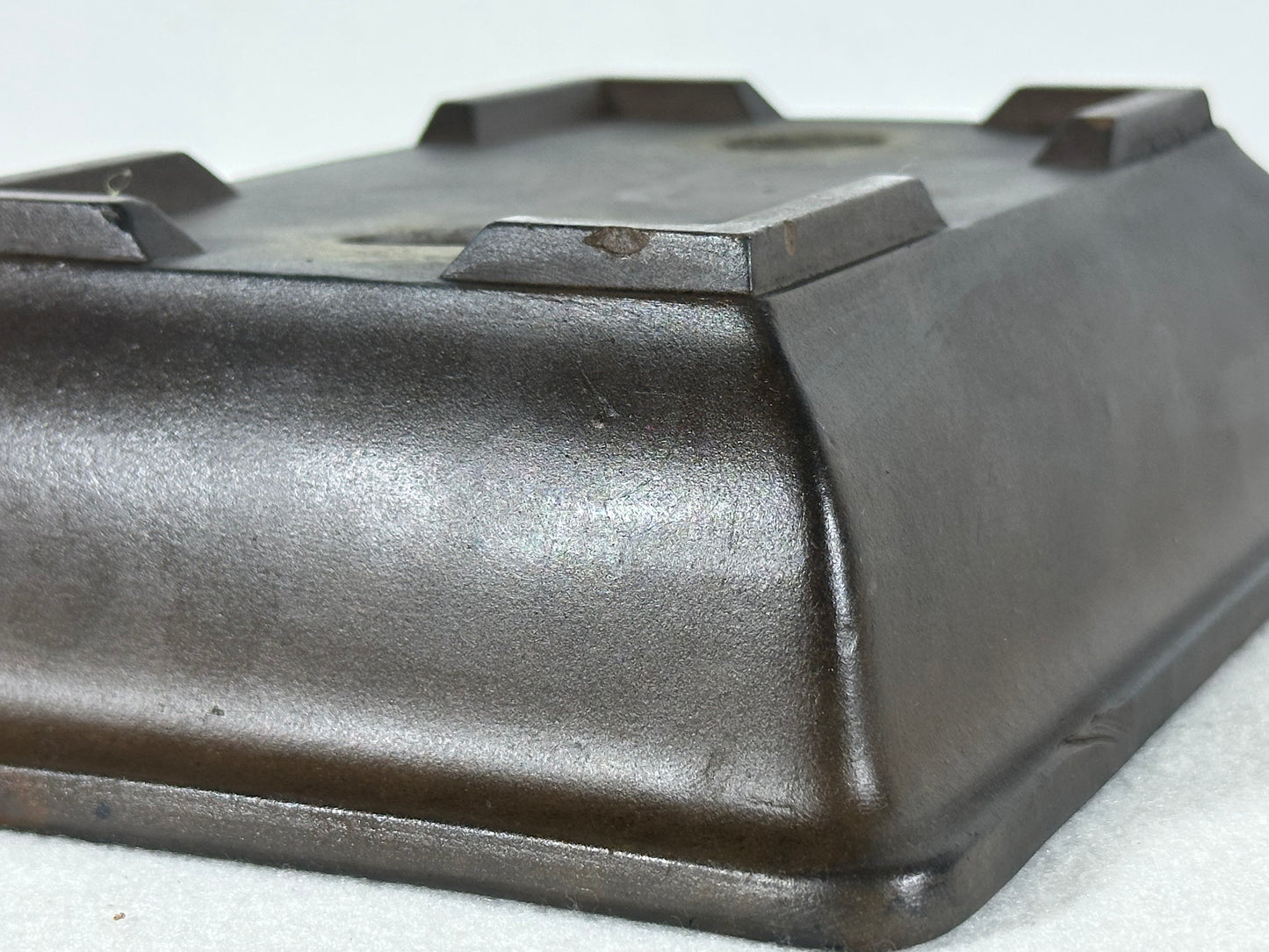 Preowned Japanese Tokoname Unglazed Rectangular Bonsai Pot - 8.25” By 6”