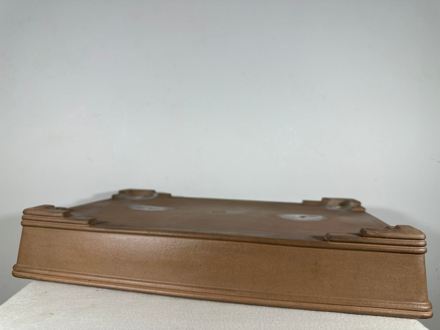Preowned Japanese Tokoname Unglazed Rectangular Bonsai Pot Seizan - 19” By 13”