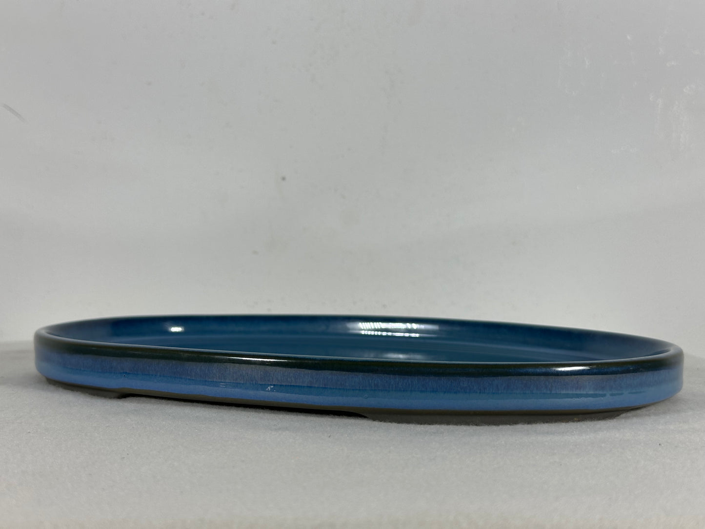 New Japanese Glazed Suiban for Suiseki Bonsai Harumatsu - 11 3/8” By 8”