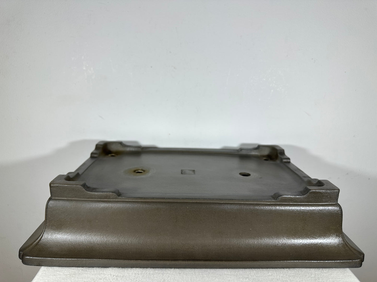 Preowned Japanese Tokoname Unglazed Rectangular Bonsai Pot Seizan - 19.5” By 13.5”