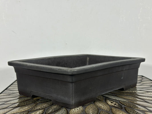 Preowned Japanese Tokoname Unglazed Rectangular Bonsai Pot Kaiyou - 11.25” By 8”