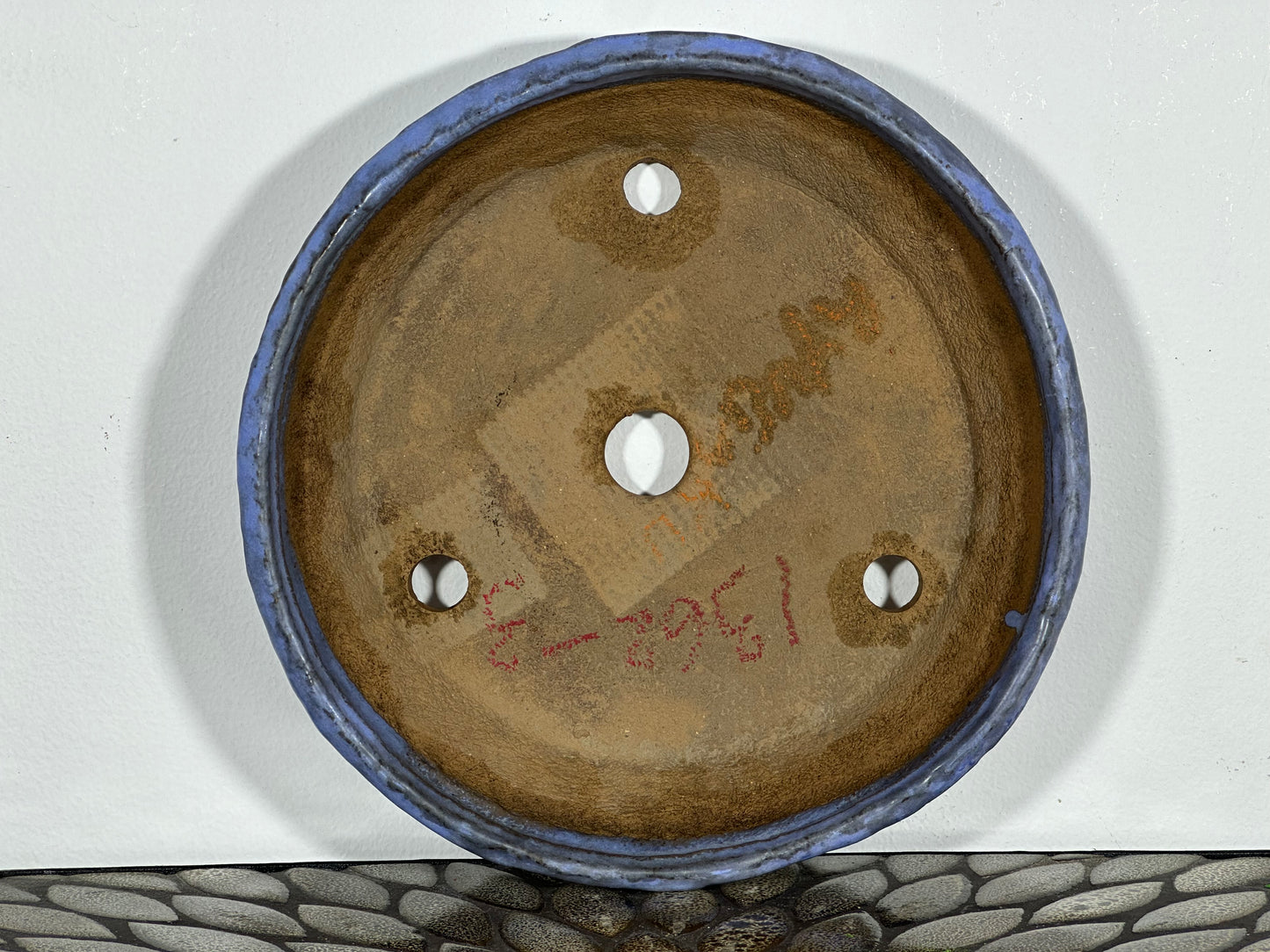 Preowned Vintage Japanese Tokoname Glazed Round Bonsai Pot Ryureiku - 10” By 2 1/8”