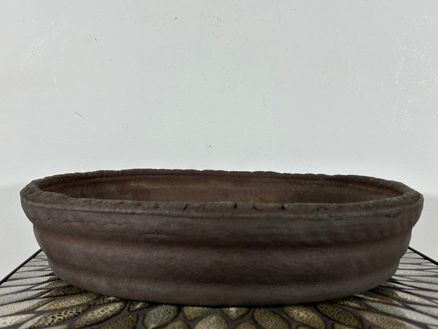 Preowned Japanese Tokoname Unglazed Nanban Hand Made Bonsai Pot Ryugaku - 14 5/8” By 3.25”