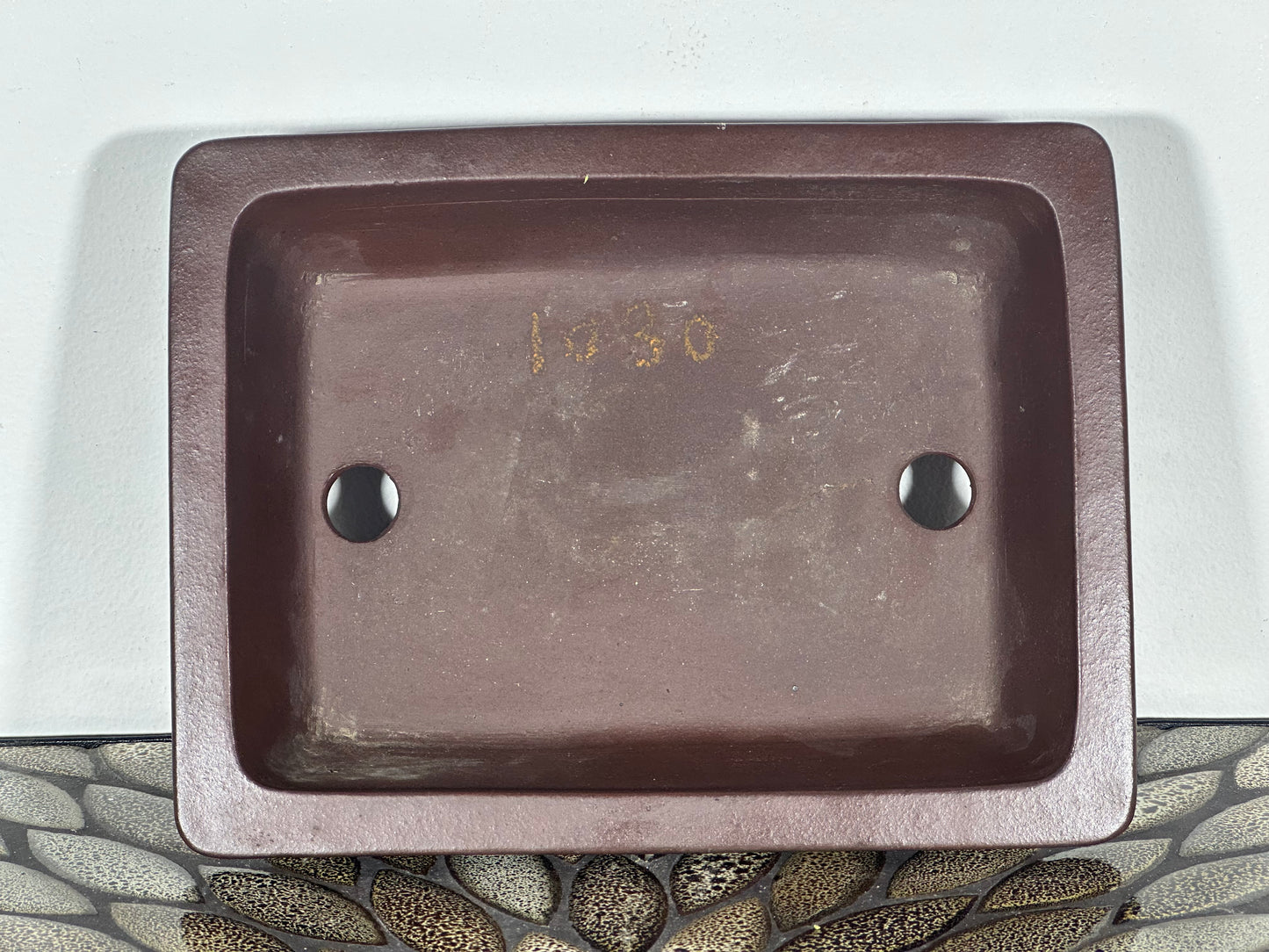 Preowned Japanese Tokoname Rectangular Bonsai Pot Yamaaki - 9.25” By 7”