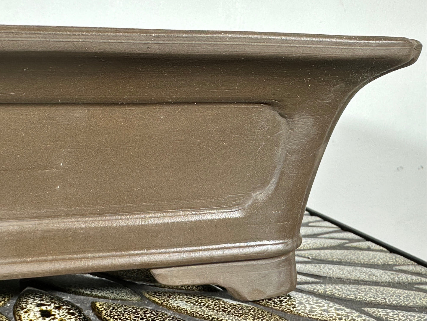 Preowned Japanese Tokoname Unglazed Rectangular Bonsai Pot - 13.75” By 8”