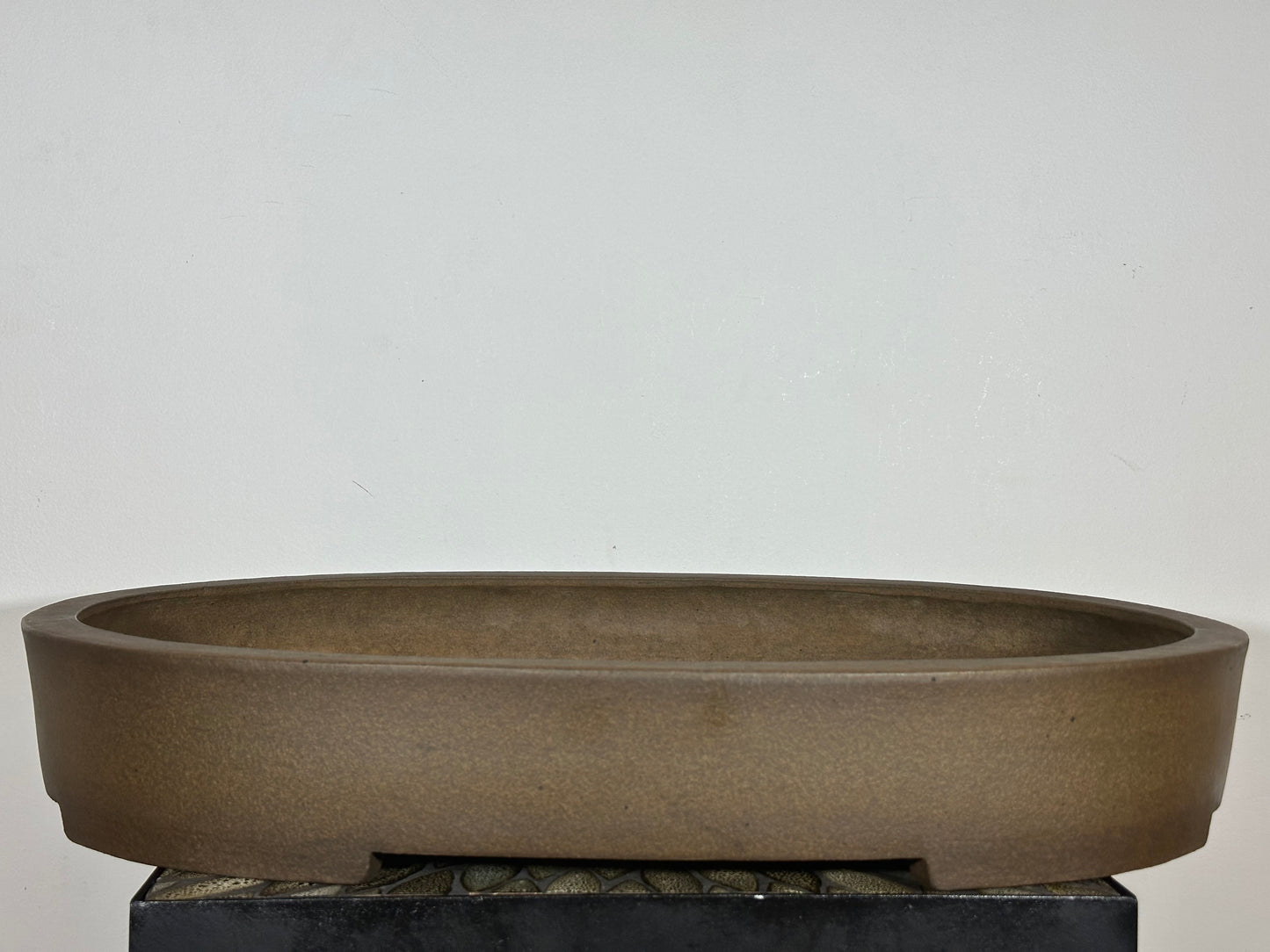 Preowned Vintage Japanese Tokoname Oval Bonsai Pot Mazan Terahata - 24” By 17.5”