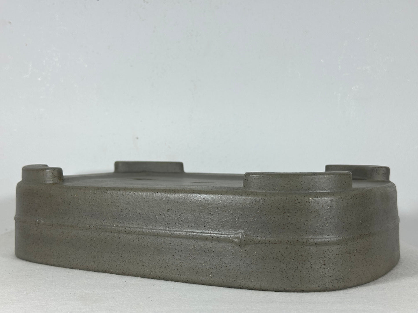 Preowned Japanese Tokoname Unglazed Rectangular Bonsai Pot Seizan - 12.75” By 9”