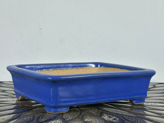 NEW Japanese Tokoname Glazed Rectangular Bonsai Pot REIHOU - 7 3/8” By 6.25”