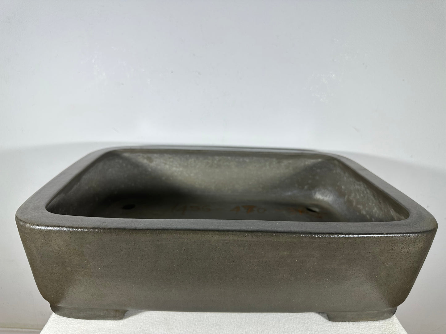 Preowned Japanese Tokoname Unglazed Rectangular Bonsai Pot Seizan - 19” By 13.75”