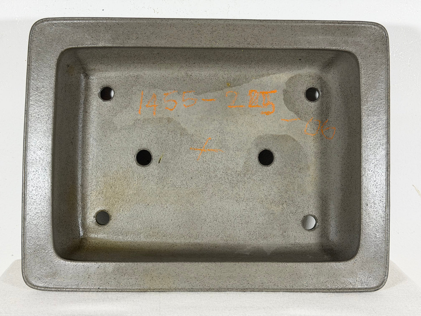 Preowned Japanese Tokoname Unglazed Rectangular Bonsai Pot Seizan - 13.75” By 10.25”