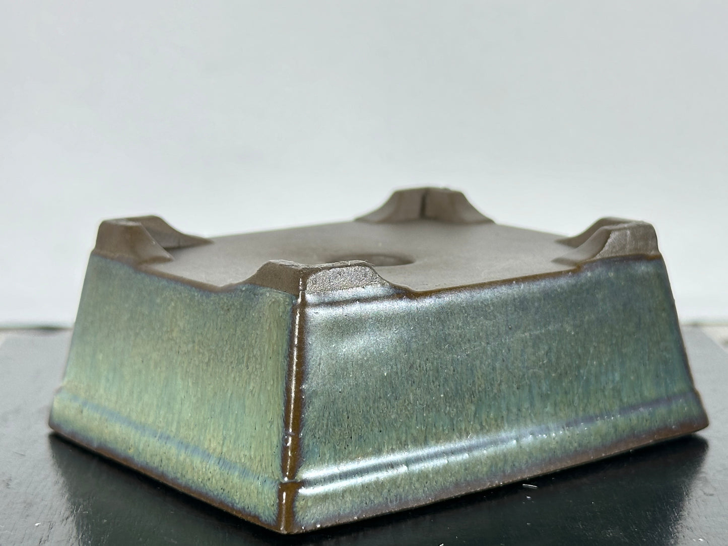 Preowned Japanese Tokoname Rectangular Bonsai Pot - 3.5” By 2 7/8”