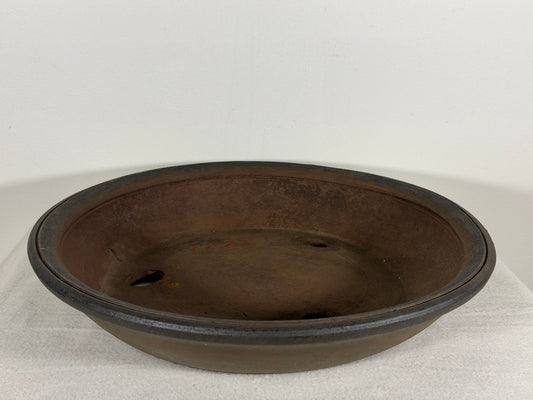 Preowned Japanese Tokoname Unglazed Nanban Style Bonsai Pot - 13.5” By 2.25”