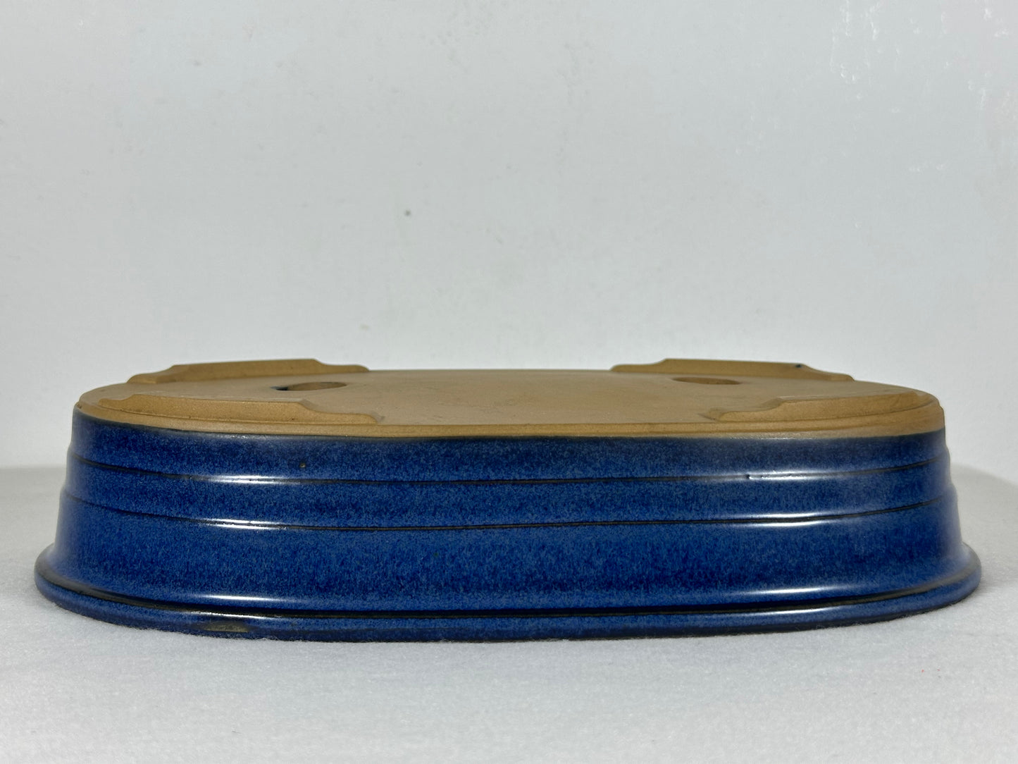 Preowned Japanese Tokoname Glazed Oval Bonsai Pot - 10.5” By 7”
