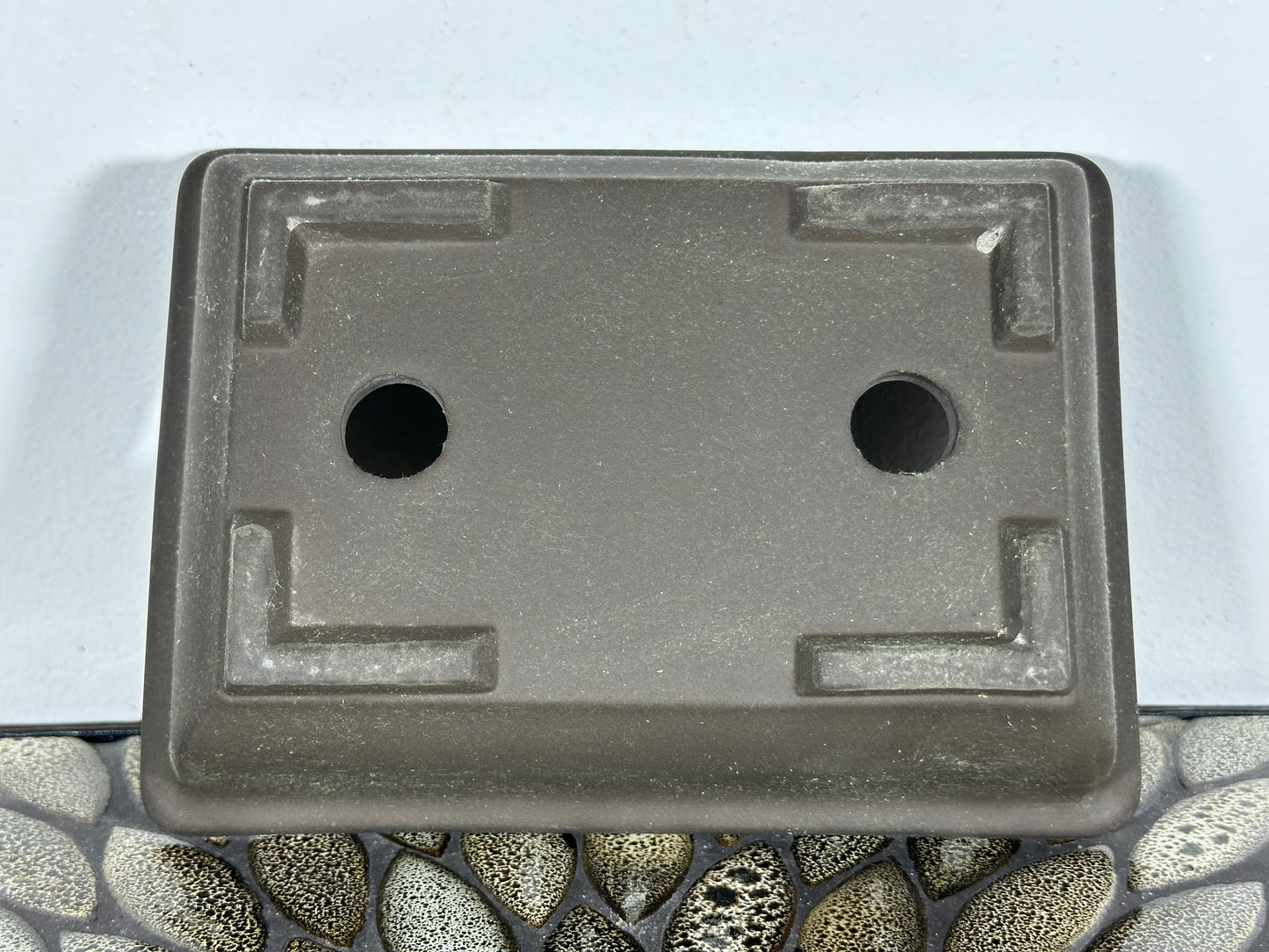 Preowned Japanese Tokoname Unglazed Rectangular Bonsai Pot - 8.25” By 6”