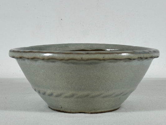 Preowned Japanese Tokoname Glazed Round Bonsai Pot with Patina - 6.5” By 2.75”