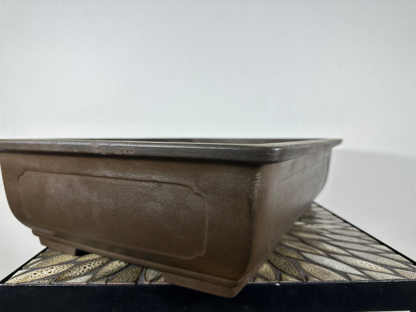 Preowned Japanese Tokoname Unglazed Rectangular Bonsai Pot - 18.25” By 13.75”