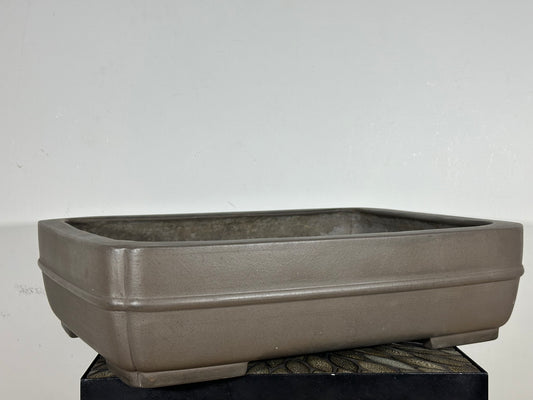 Preowned Japanese Tokoname Rectangular Bonsai Pot Mazan Terahata - 20.5” By 15.75”