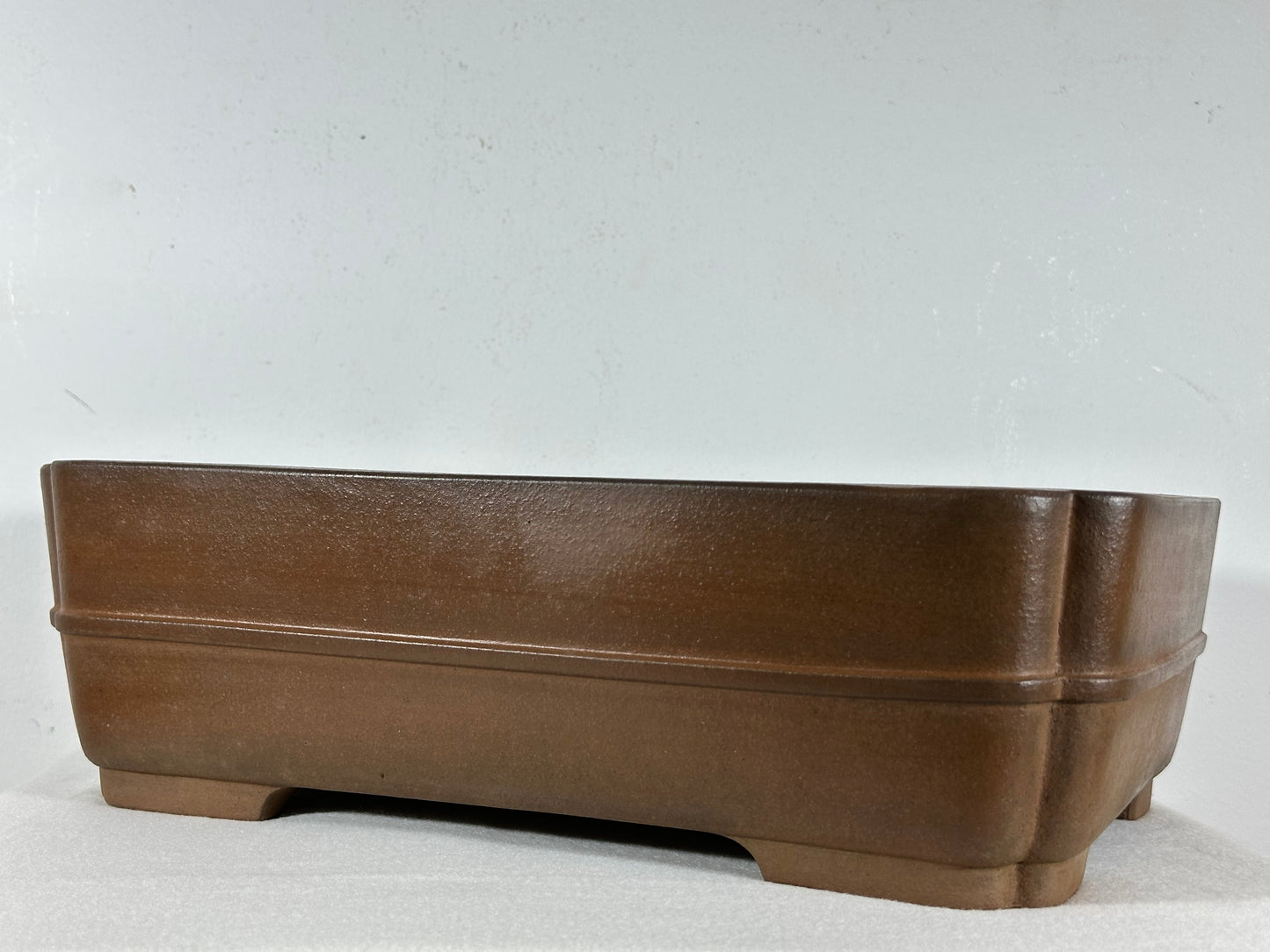 Preowned Japanese Tokoname Unglazed Rectangular Bonsai Pot Seizan - 14.5” By 11”