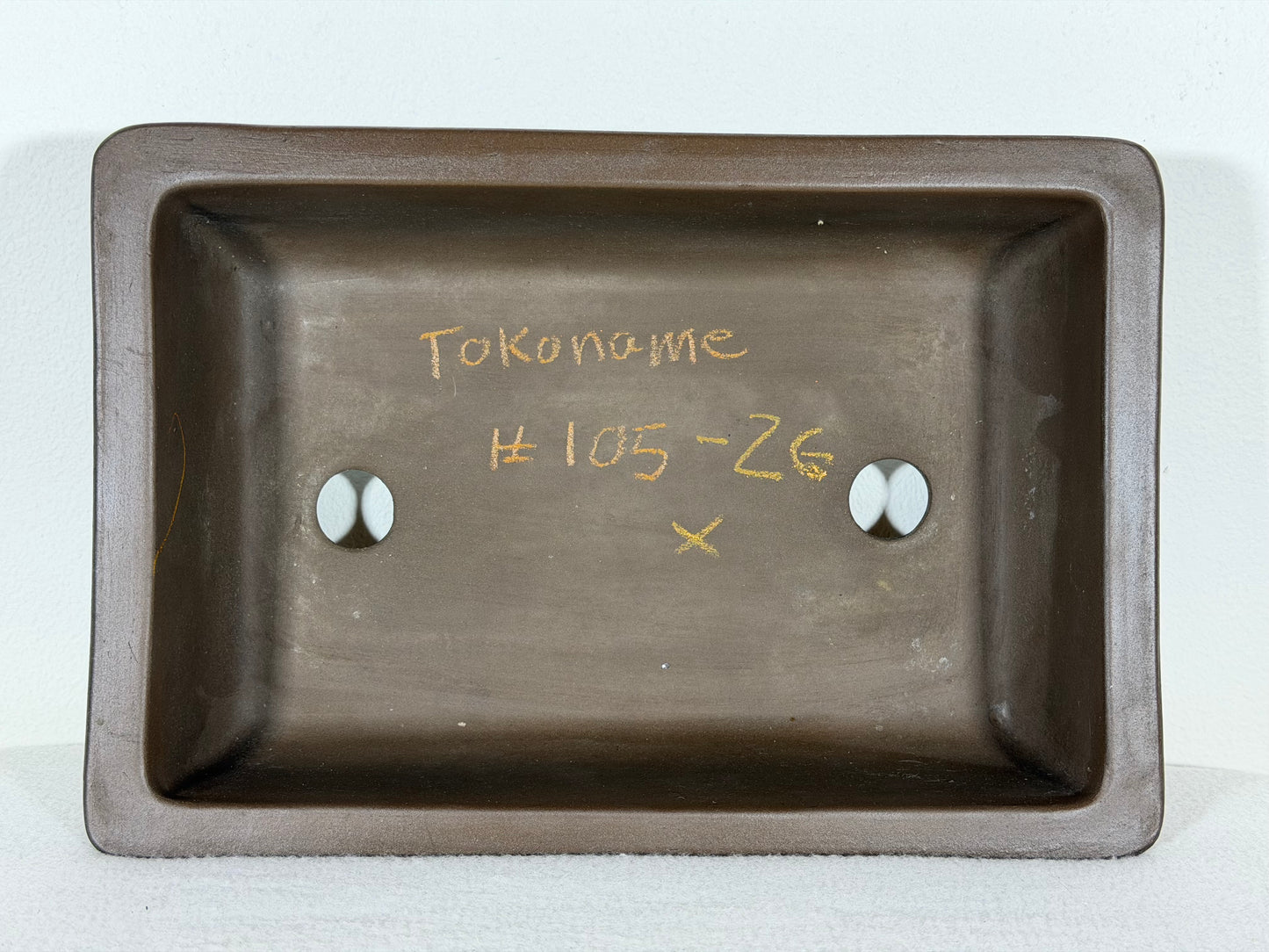 Preowned Japanese Tokoname Unglazed Rectangular Bonsai Pot - 10.5” By 7.25”