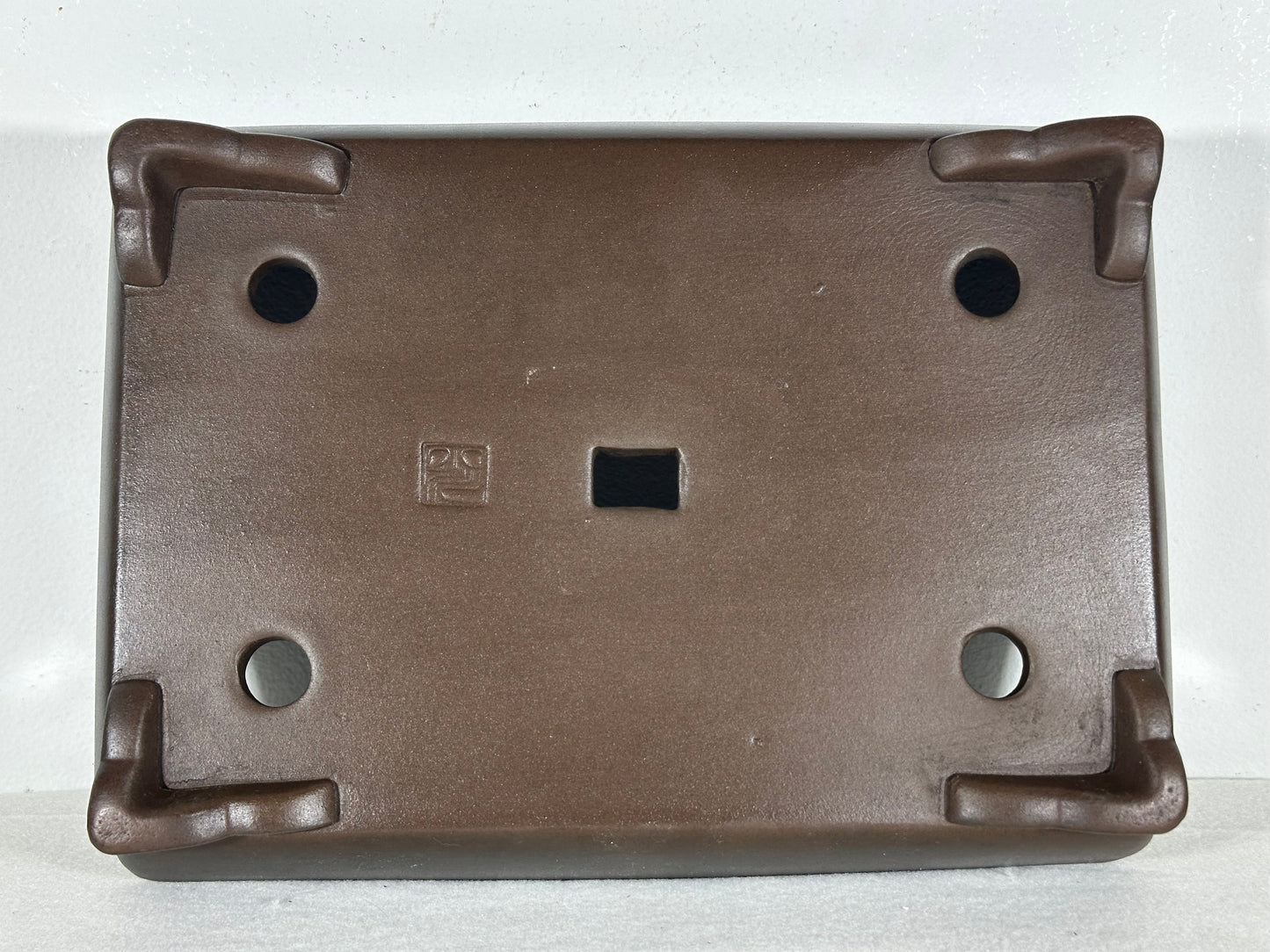 Preowned Japanese Tokoname Unglazed Shallow Rectangular Bonsai Pot - 10.75” By 7.75”