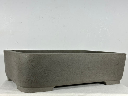 Preowned Japanese Tokoname Unglazed Rectangular Bonsai Pot Seizan - 16.25” By 11.75”
