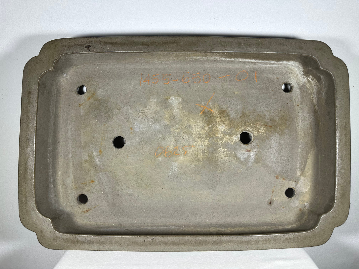 Preowned Japanese Tokoname Unglazed Rectangular Bonsai Pot Seizan - 22” By 14.25”