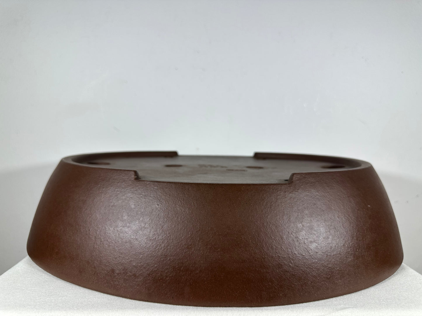 Preowned Japanese Tokoname Unglazed Oval Bonsai Pot Yamaaki - 19” By 15.75”