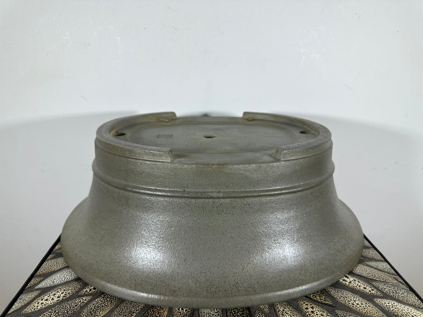 Preowned Japanese Tokoname Unglazed Oval Bonsai Pot Seizan - 16.25” By 14”