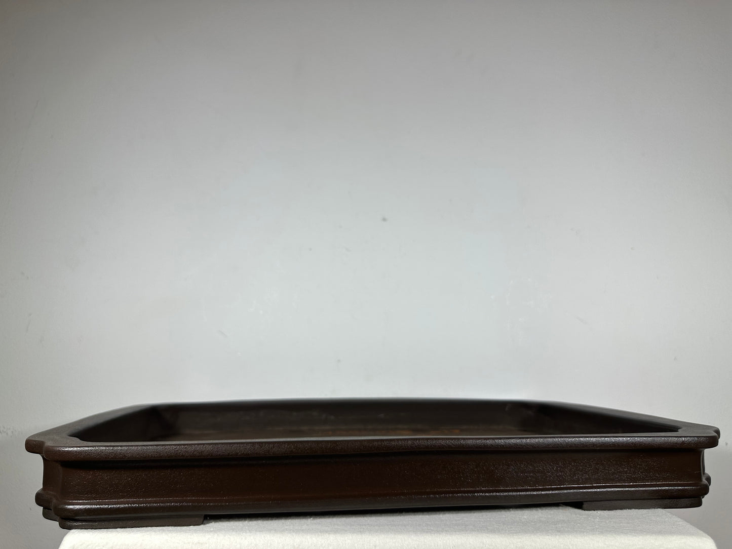 Preowned Japanese Tokoname Unglazed Rectangular Shallow Bonsai Pot Seizan - 21.5” By 14.5”