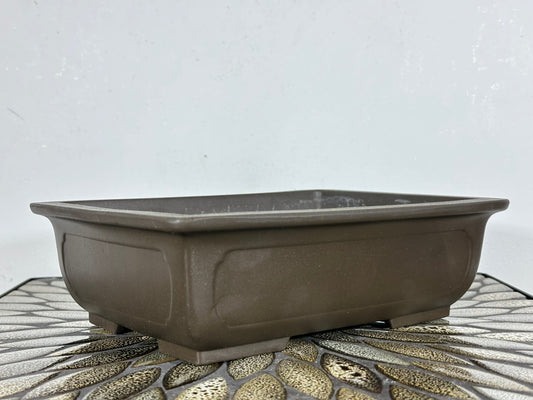 Preowned Japanese Tokoname Unglazed Rectangular Bonsai Pot - 10” By 7.5”