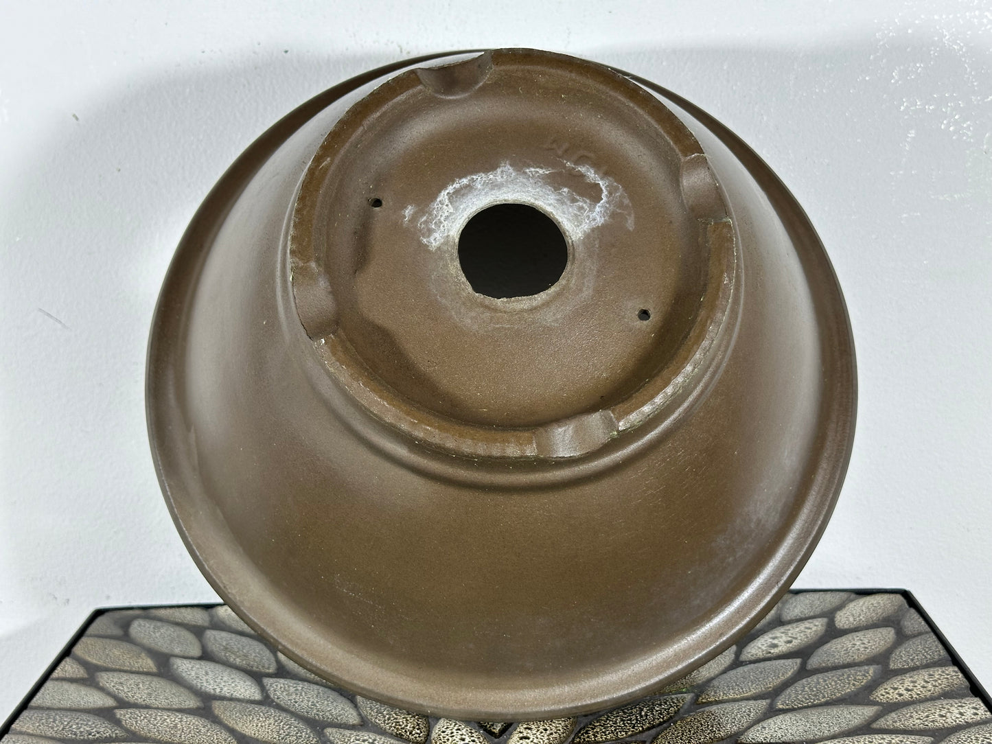 Preowned Japanese Tokoname Unglazed Round Bonsai Pot - 12.25” By 5”