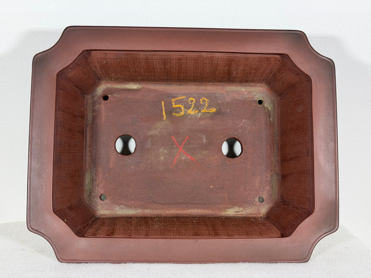 Preowned Japanese Tokoname Unglazed Rectangular Bonsai Pot Bigei - 12.25” By 9.5”