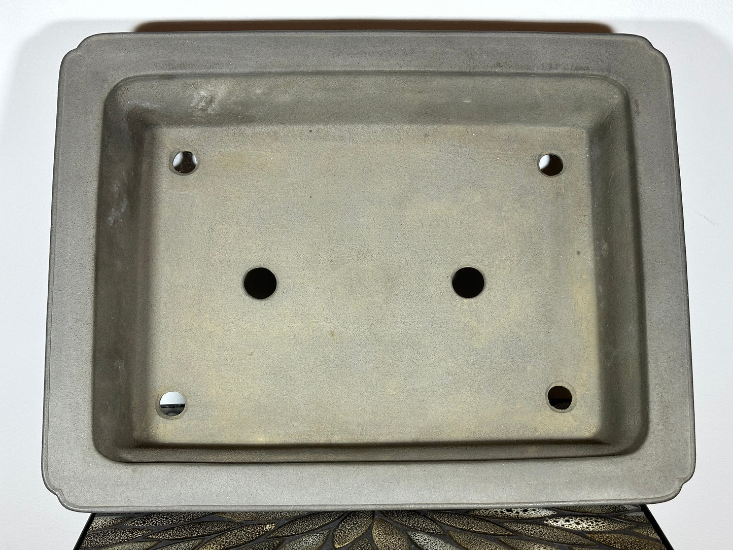 New Japanese Tokoname Unglazed Rectangular Bonsai Pot Kisen - 19” By 14.75”