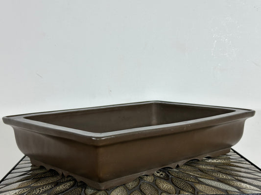 Preowned Vintage Japanese Tokoname Rectangular Bonsai Pot Yamaaki - 15.25” By 10.75”
