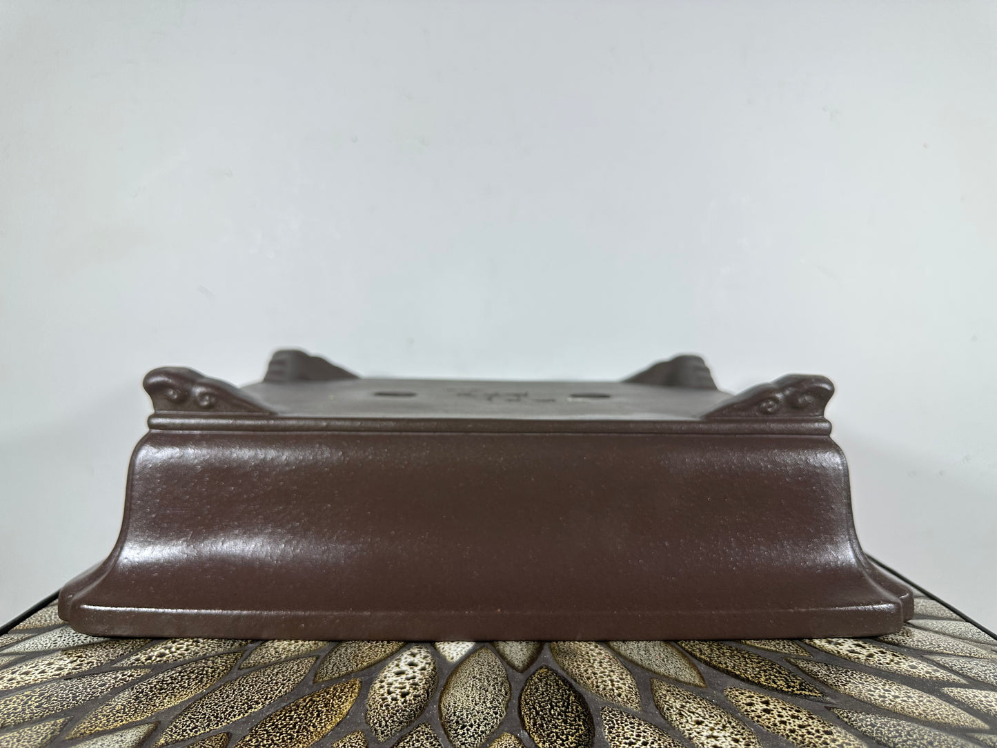 Preowned Japanese Tokoname Unglazed Rectangular Bonsai Pot Yamaaki - 14.5” By 11”