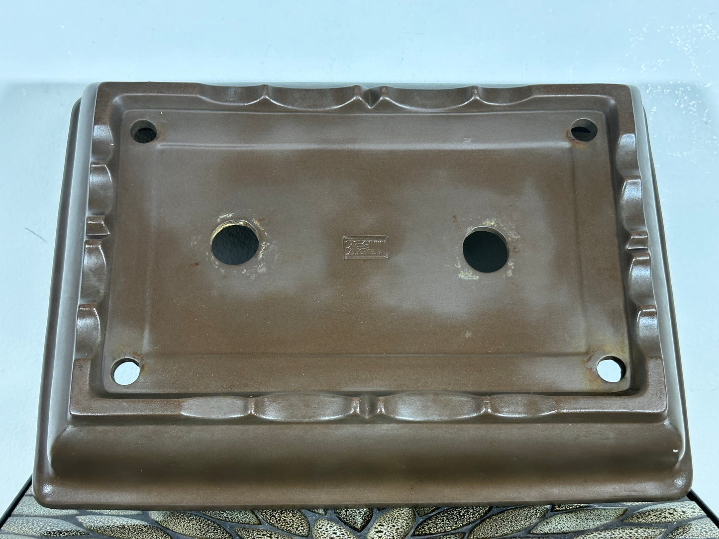 Preowned Vintage Japanese Tokoname Rectangular Bonsai Pot Yamaaki - 15.25” By 10.75”