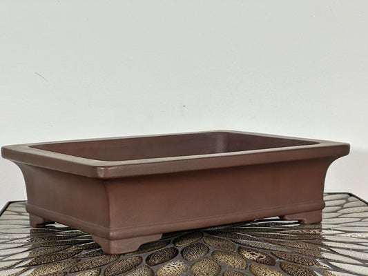 Preowned Japanese Rectangular Bonsai Pot Yamaaki - 11.25” By 8.25”