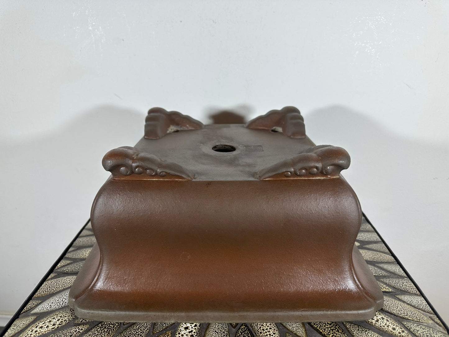 Preowned Japanese Tokoname Square Bonsai Pot Tazan - 12.75” By 6”
