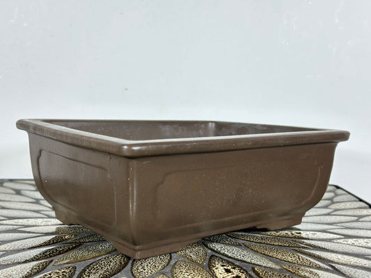 Preowned Japanese Tokoname Unglazed Rectangular Bonsai Pot - 8.5” By 6.75”