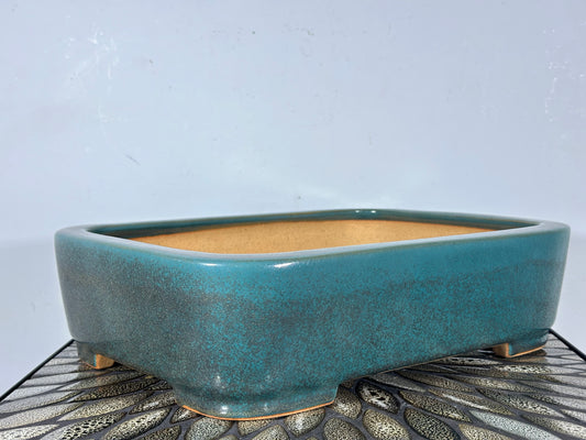 NEW Japanese Tokoname Glazed Rectangular Bonsai Pot REIHO - 14” By 10.75”