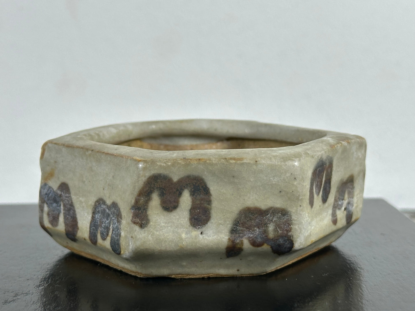 Preowned Japanese Hexagon Bonsai Pot Akebonoen - 3.5” By 3 1/8”