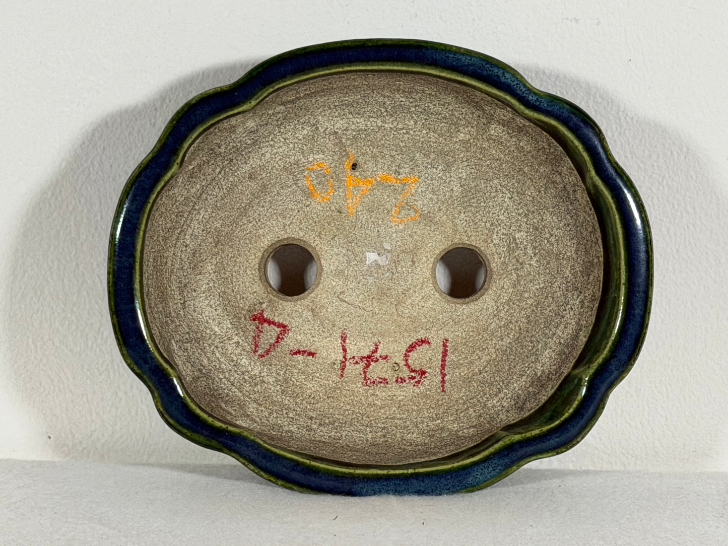 Preowned Japanese Tokoname Glazed Mokko Style Bonsai Pot Satomi - 7” By 6”