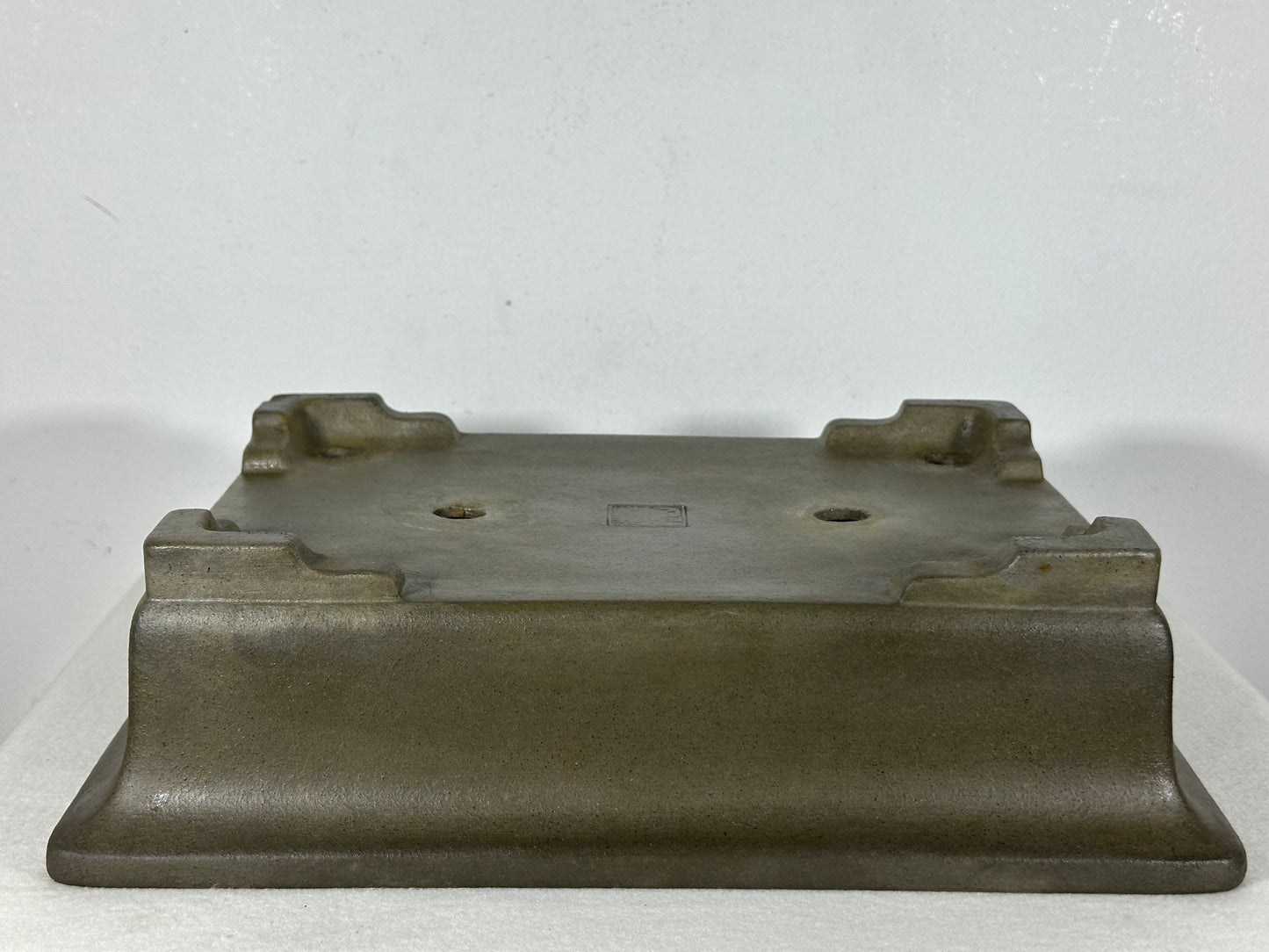 Preowned Japanese Tokoname Unglazed Rectangular Bonsai Pot Seizan - 12.75” By 9.5”