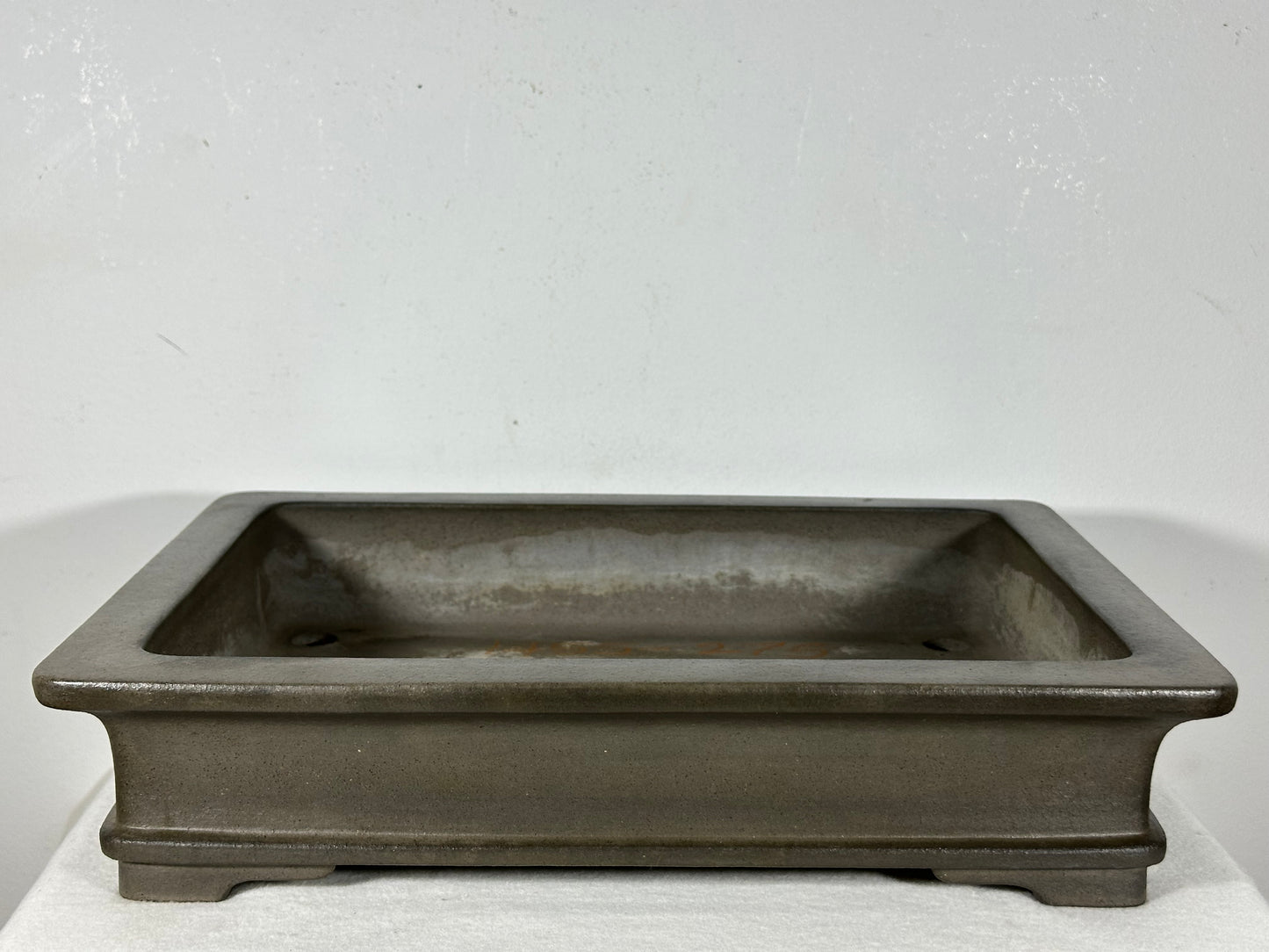 Preowned Japanese Tokoname Unglazed Rectangular Bonsai Pot Seizan - 15.25” By 11.25”