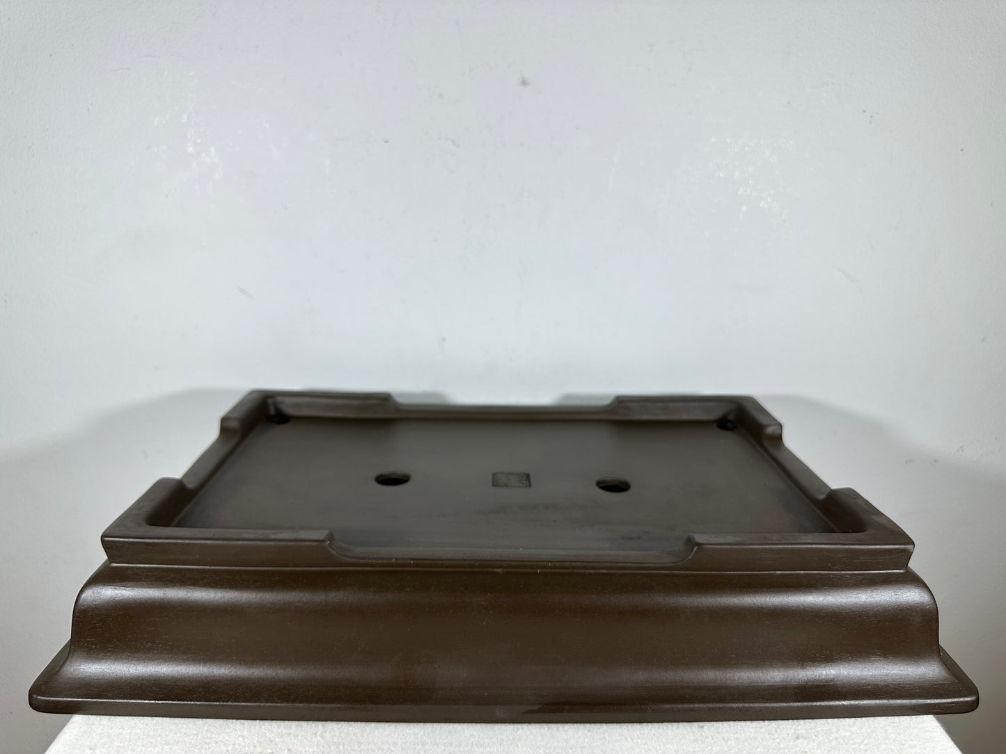 Preowned Japanese Tokoname Unglazed Rectangular Shallow Bonsai Pot Seizan - 18.25” By 12.25”