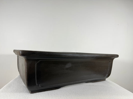 Preowned Japanese Tokoname Unglazed Rectangular Bonsai Pot - 16” By 12.75”