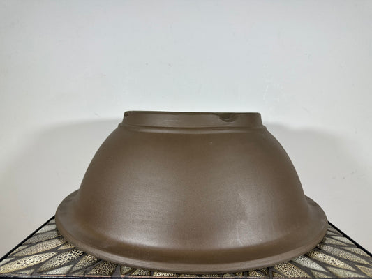 Preowned Japanese Tokoname Unglazed Round Bonsai Pot - 16.5” By 6”