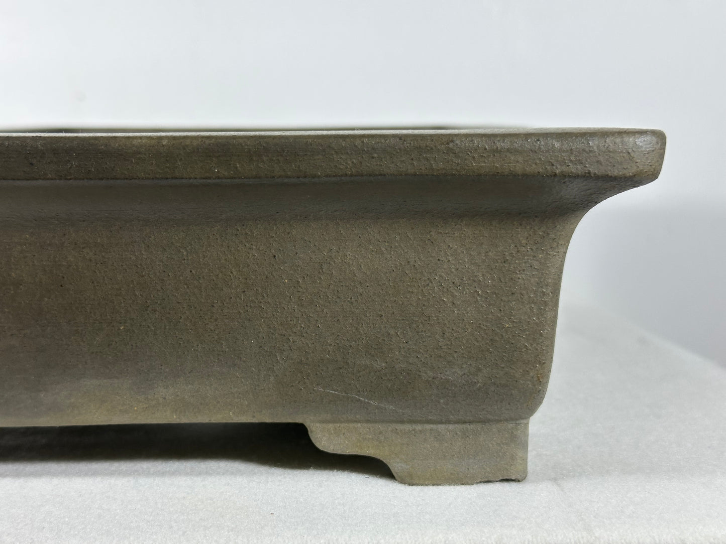 Preowned Japanese Tokoname Unglazed Rectangular Bonsai Pot Seizan - 12.75” By 9.5”