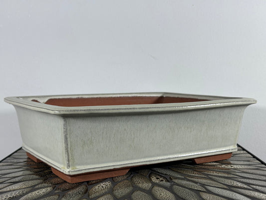 NEW Japanese Tokoname Glazed Rectangular Bonsai Pot YOUZAN - 13.25” By 10”